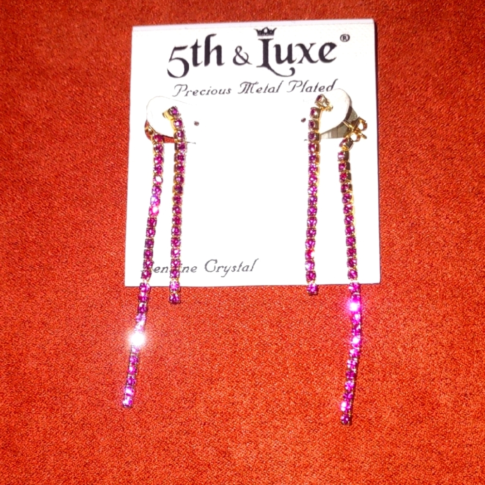 5th & Luxe Purple Crystal Earrings